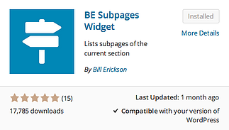 BE Subpages Widget