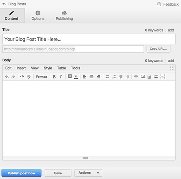 Hubspot como gestor de contenidos o CMS (Content Management System)