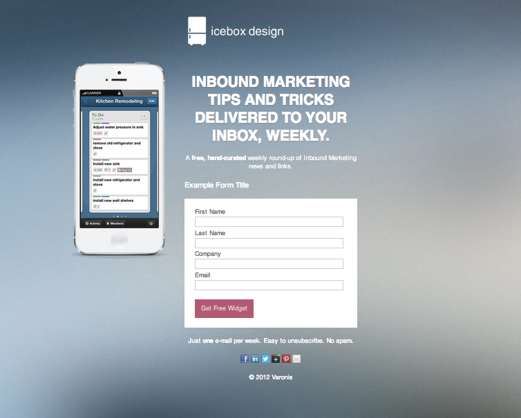 landing page