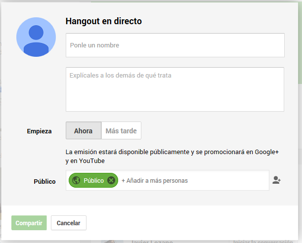 hangout en directo