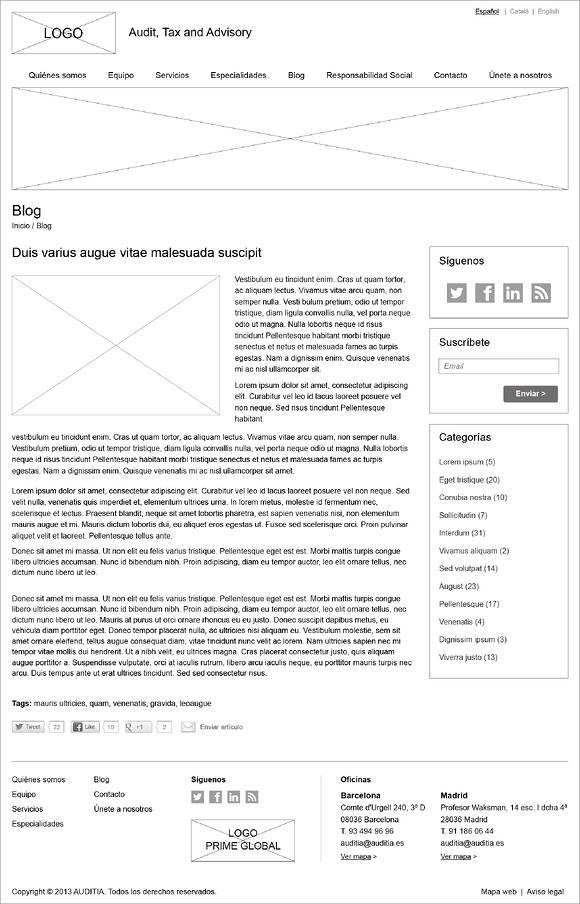 blog wireframe