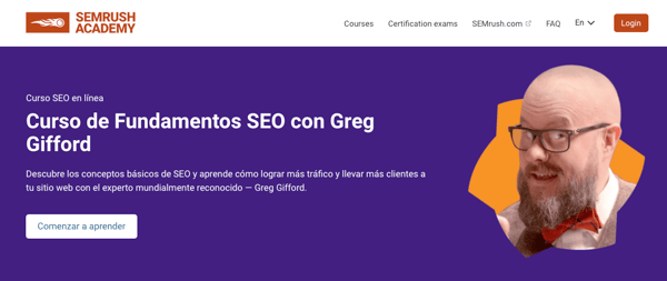 6. Curso de Fundamentos SEO con Greg Gifford de Semrush Academy 