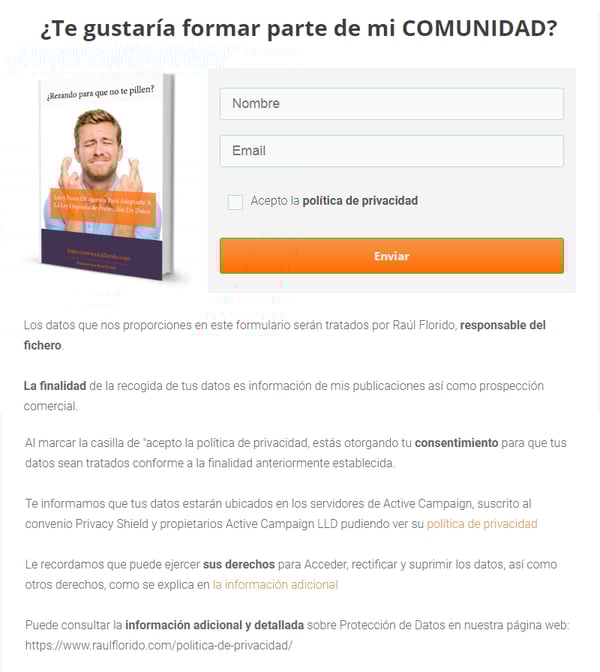 ejemplo diseño proteccion de datos 2018