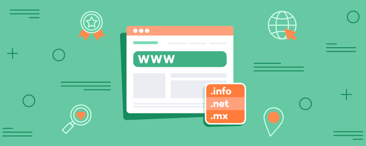 Esta é uma que mostra uma página de web, (www) e opções de domínio.