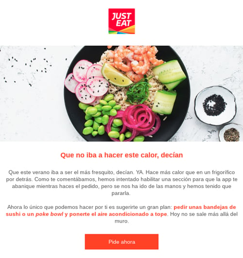 personalizacion contenido email just eat