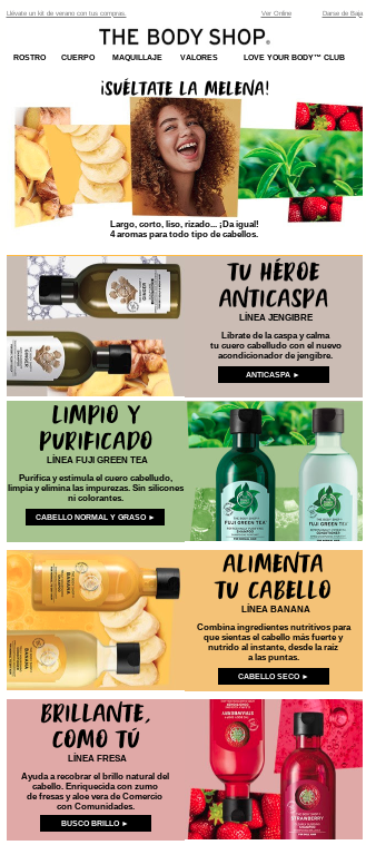 uso colores emails the body shop