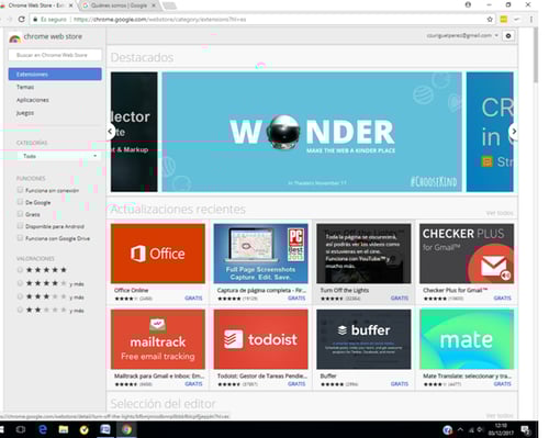 acceso chrome web store