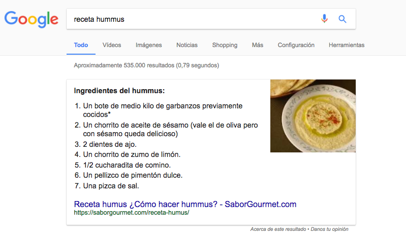 ejemplo rich snippet