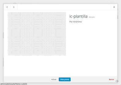 Captura de vista detallada de una plantilla de Wordpress