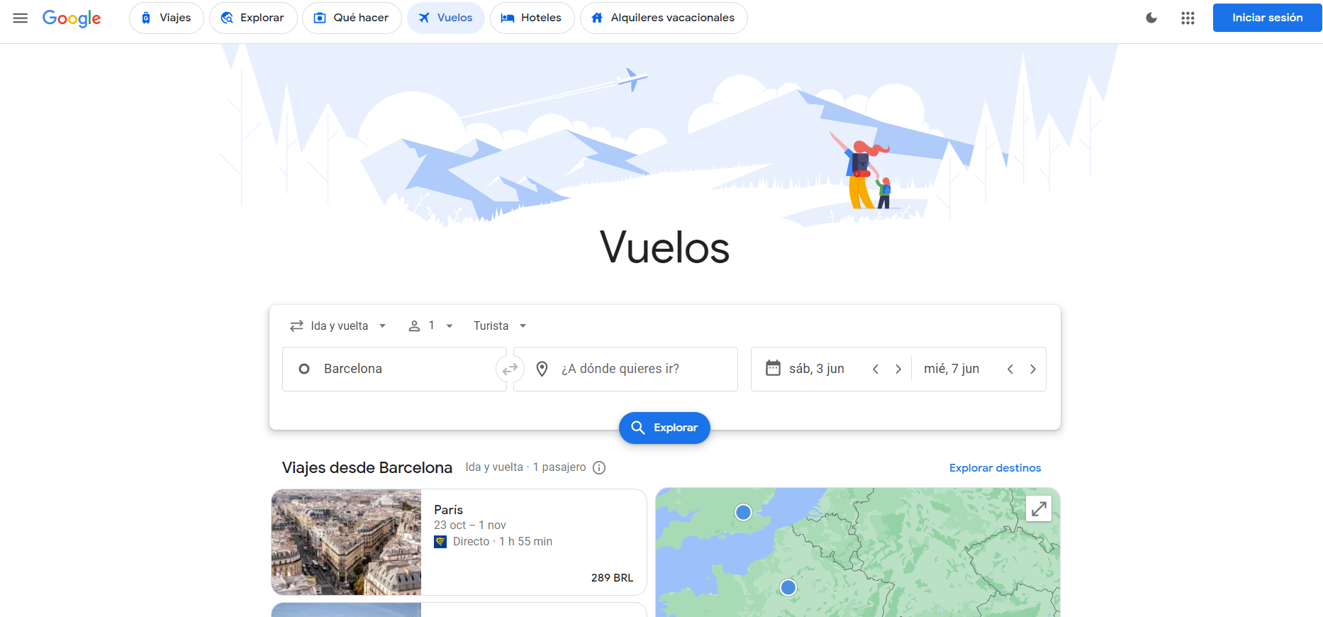 Aplicaciones de google - Google flights