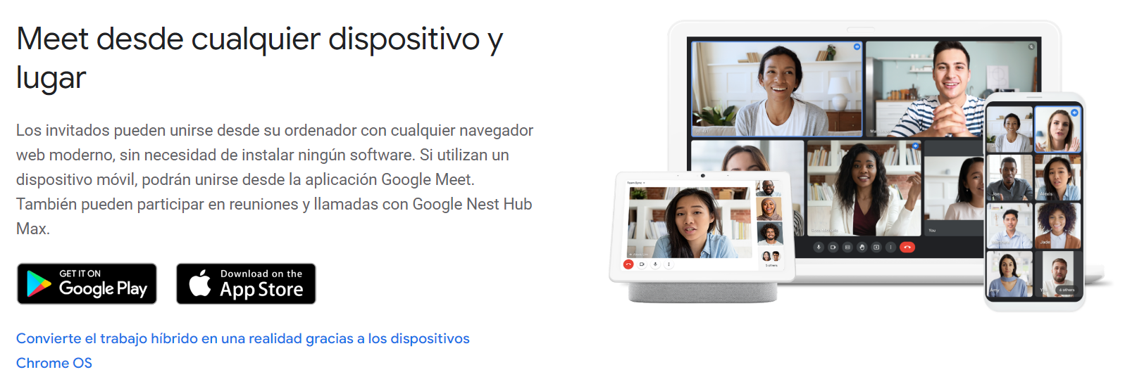 Aplicaciones de google - Google meet