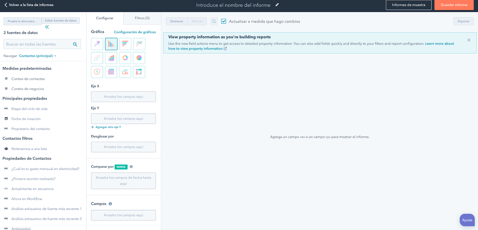 Cómo crear un informe en HubSpot