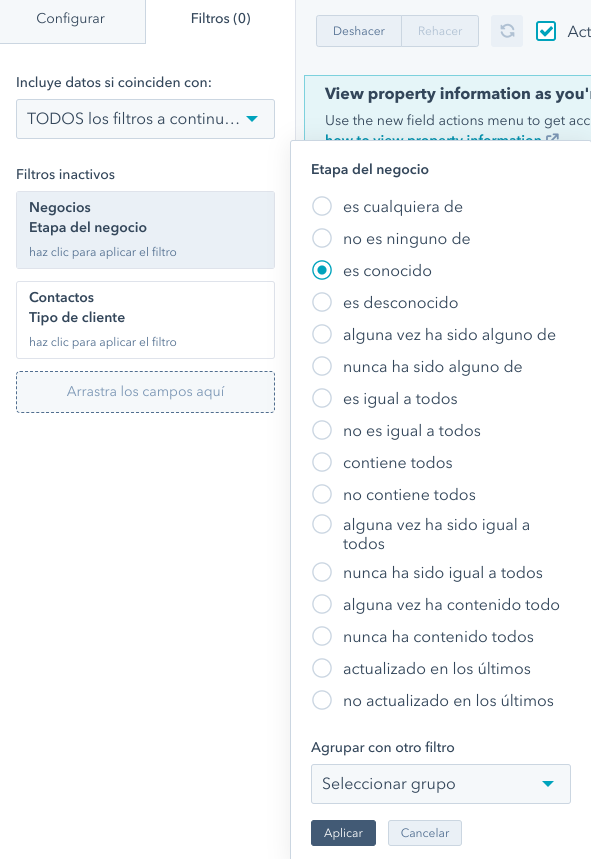 Cómo filtrar en HubSpot