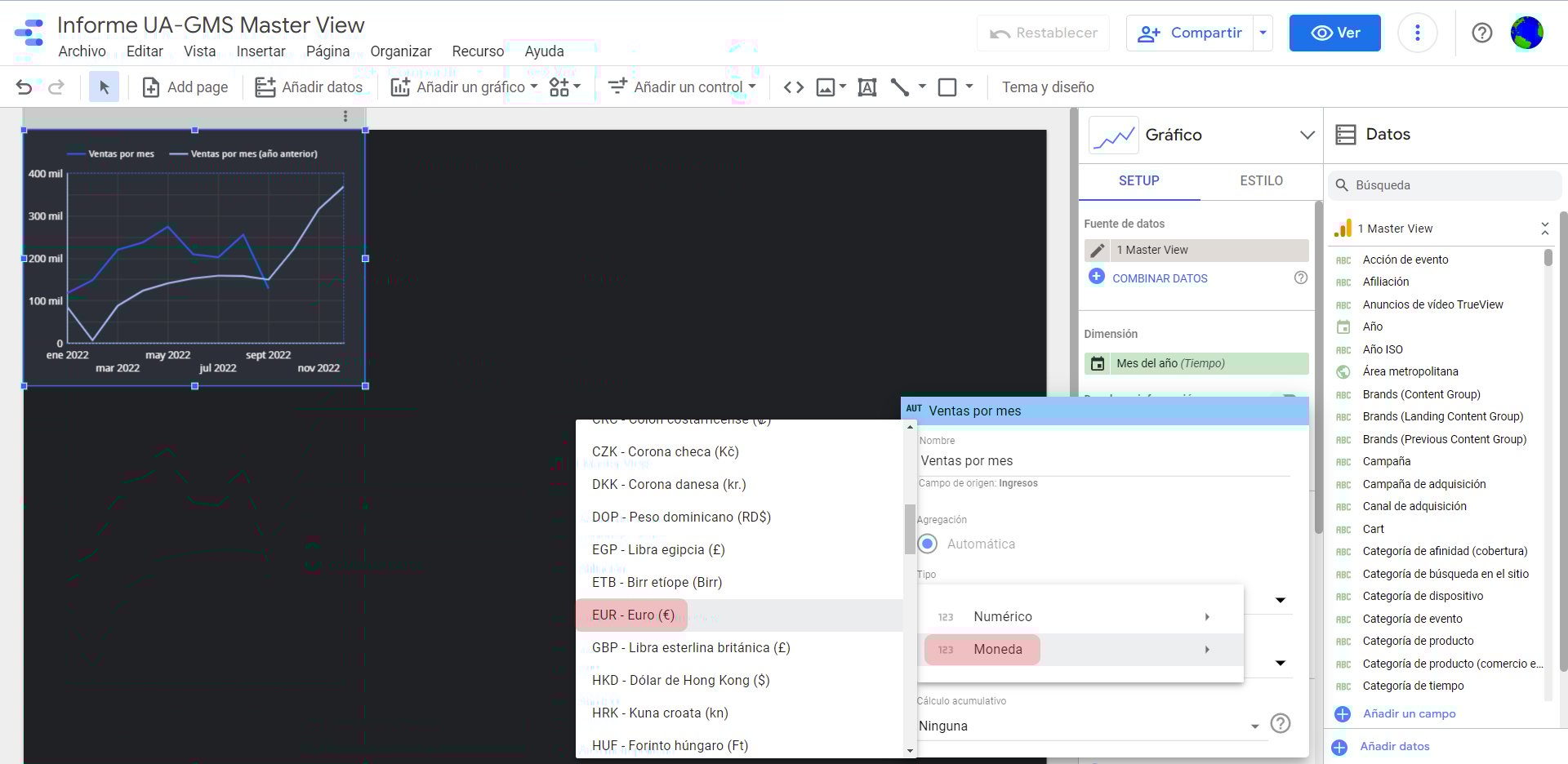 Cambiar nombre Ingresos + Moneda_7_Google Data Studio