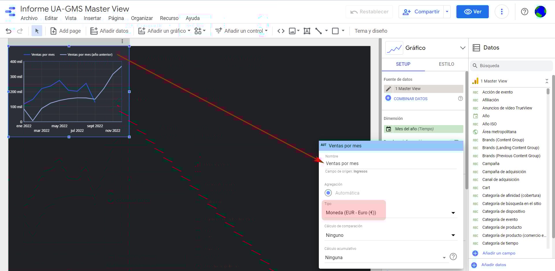 Cambiar nombre Ingresos + Moneda_8_Google Data Studio