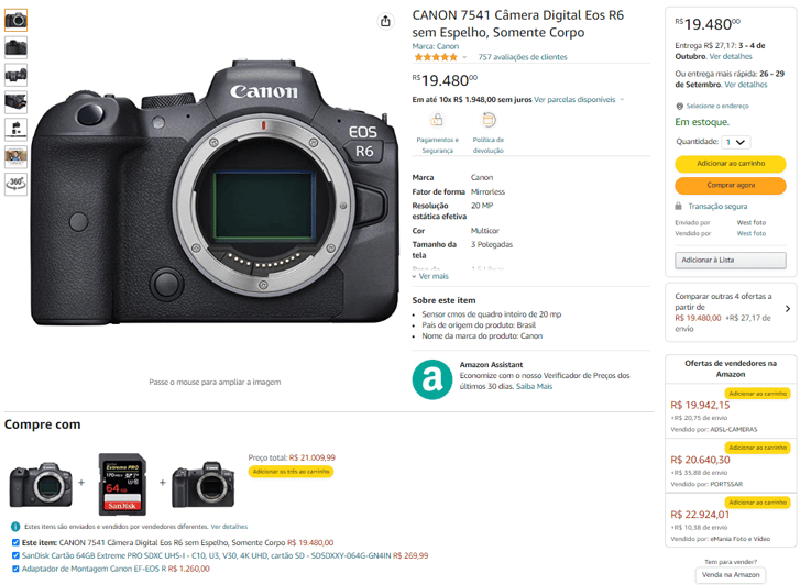 Captação de clientes - exemplo Amazon