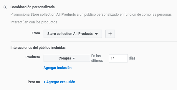 Combinación personalizada comrpa