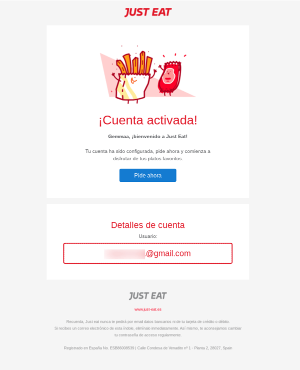 Email-Bienvenida-Just eat