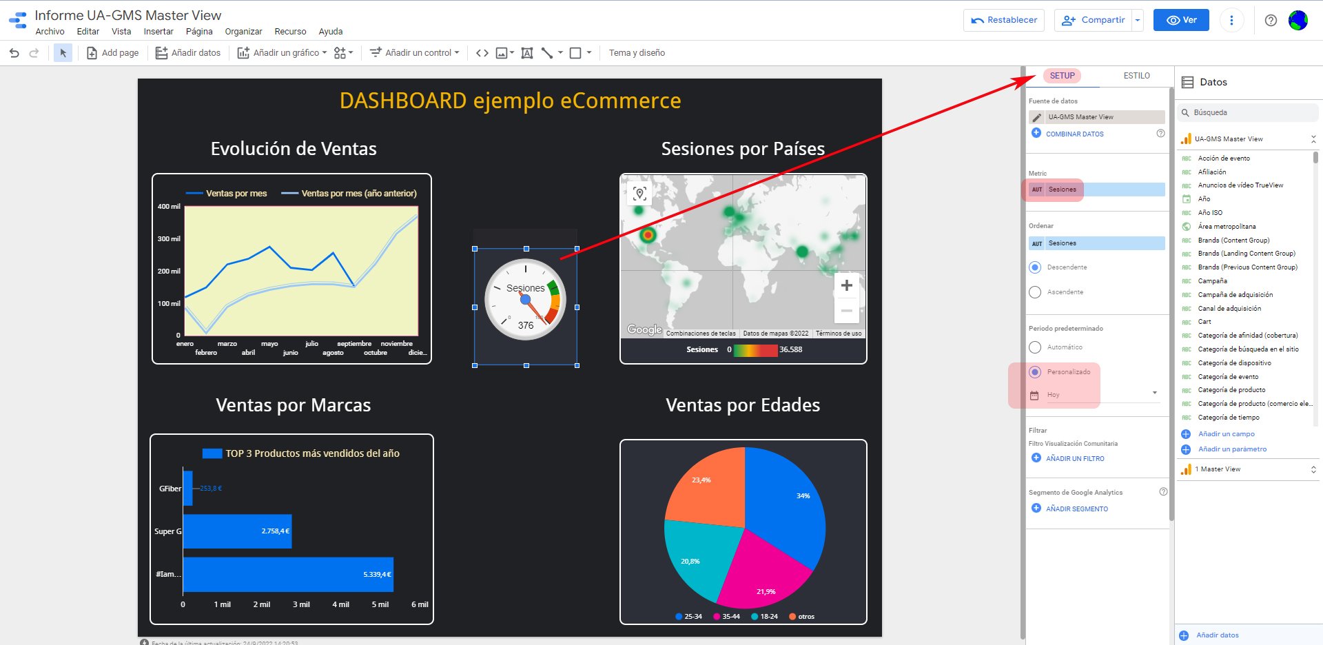 Gráfico 5_Gauge_SETUP_personalizado_Google Data Studio