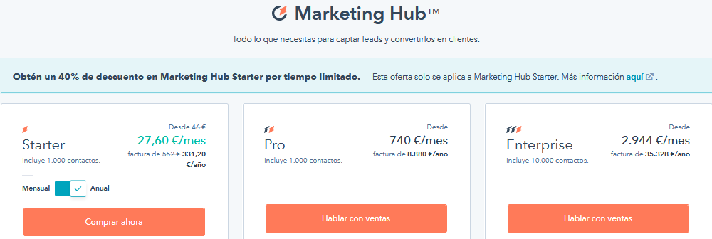 HubSpot precios pricing-2