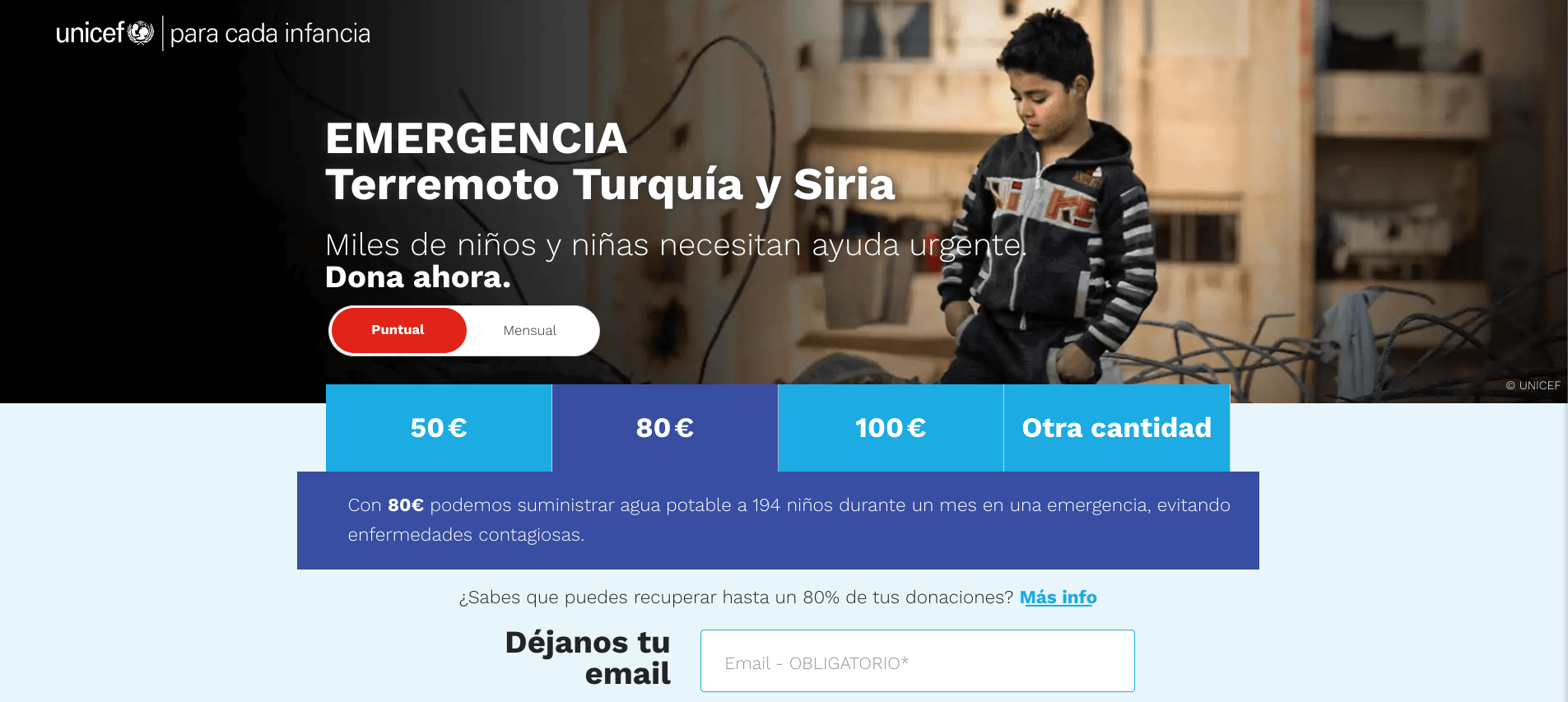 Marketing para ONG - campaña terremoto unicef