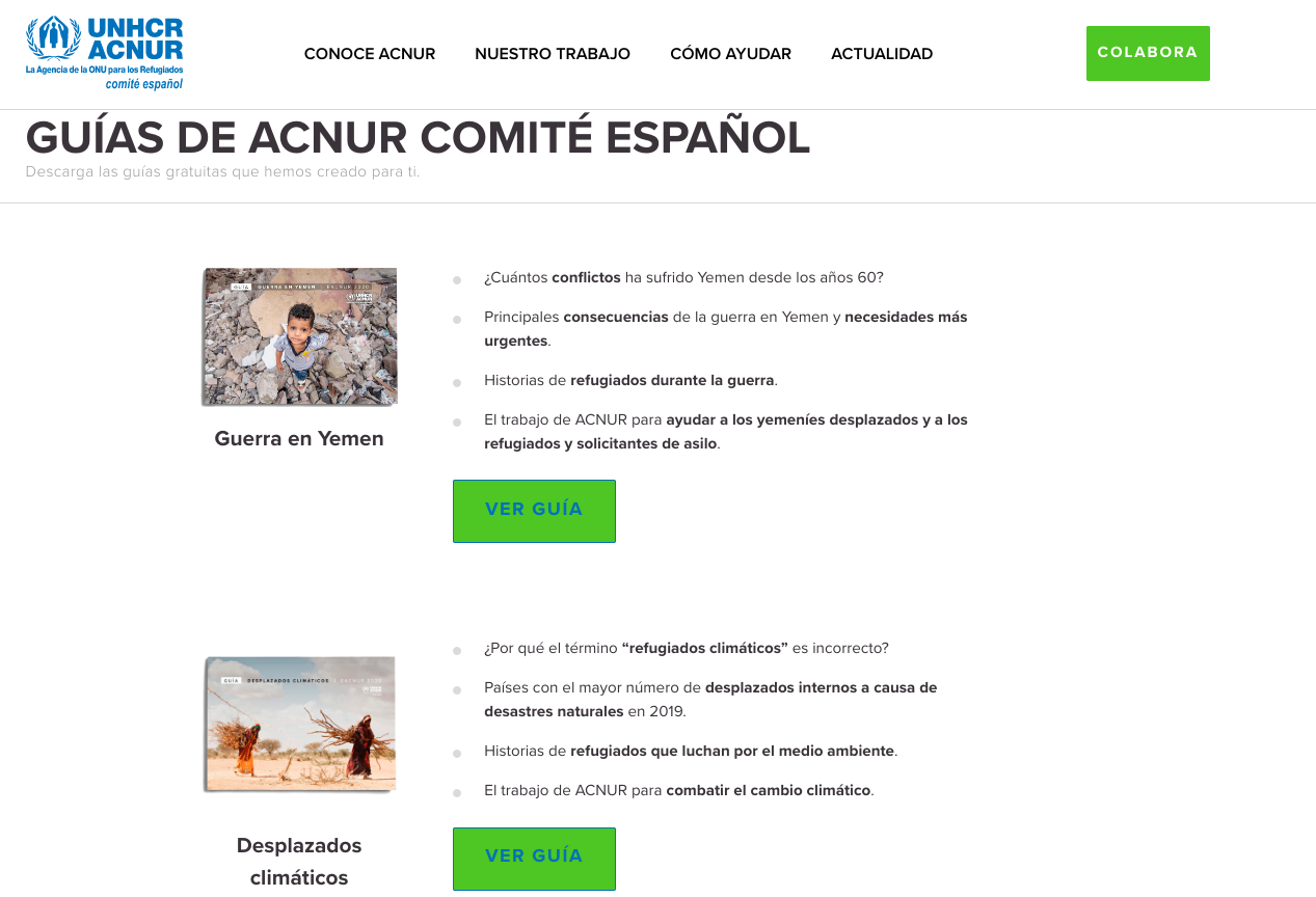 Marketing para ONG - lead magnets acnur