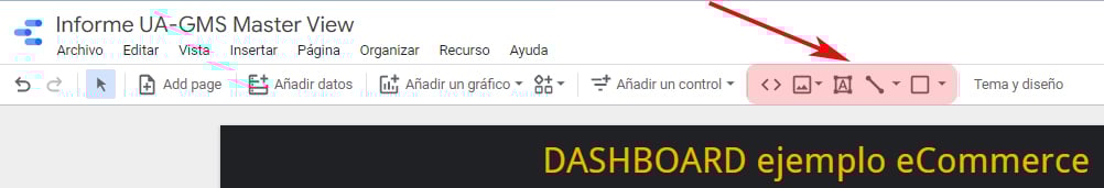 Menú Edición_Añadir Formas_Google Data Studio