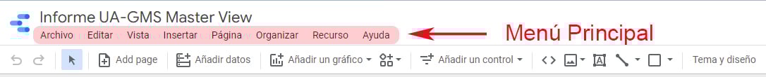 Menú Principal - Google Data Studio