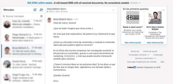 Mensaje LinkedIn 2