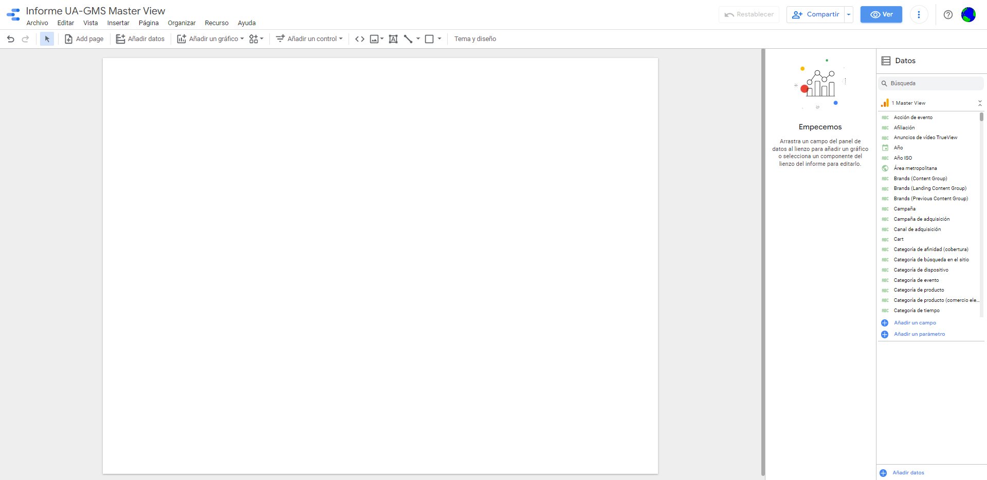 Modo Edición Google Data Studio