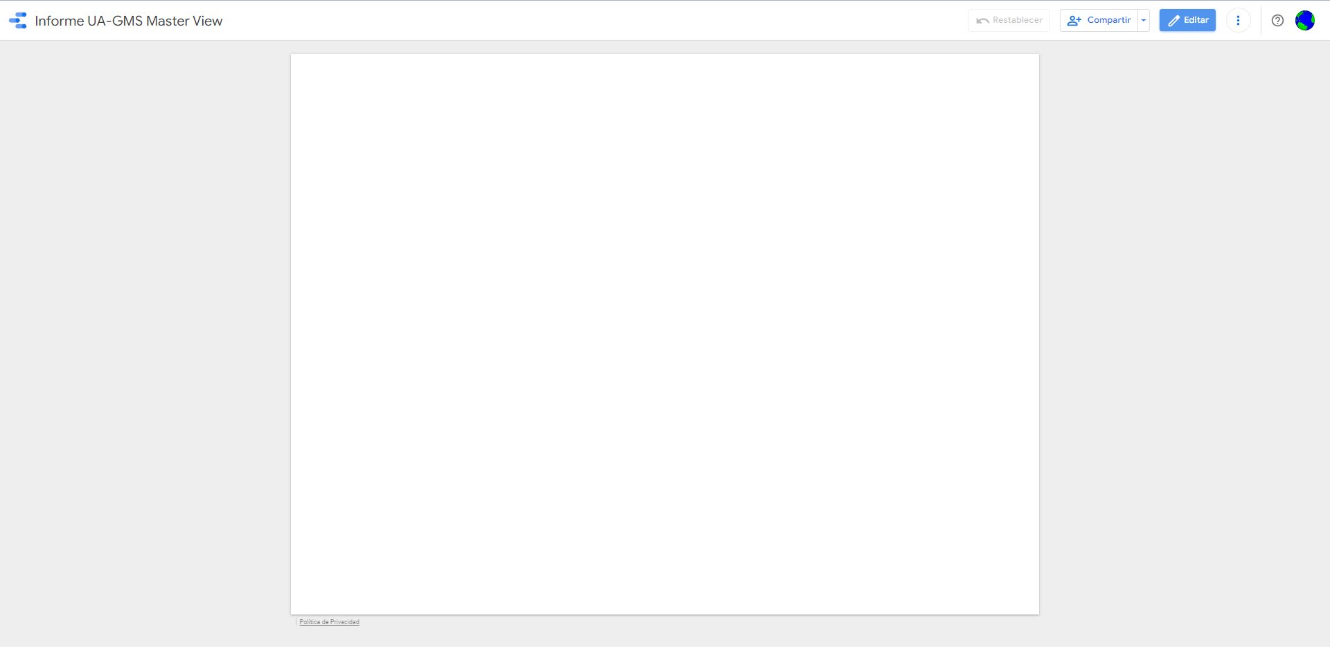 Modo Visualización Google Data Studio