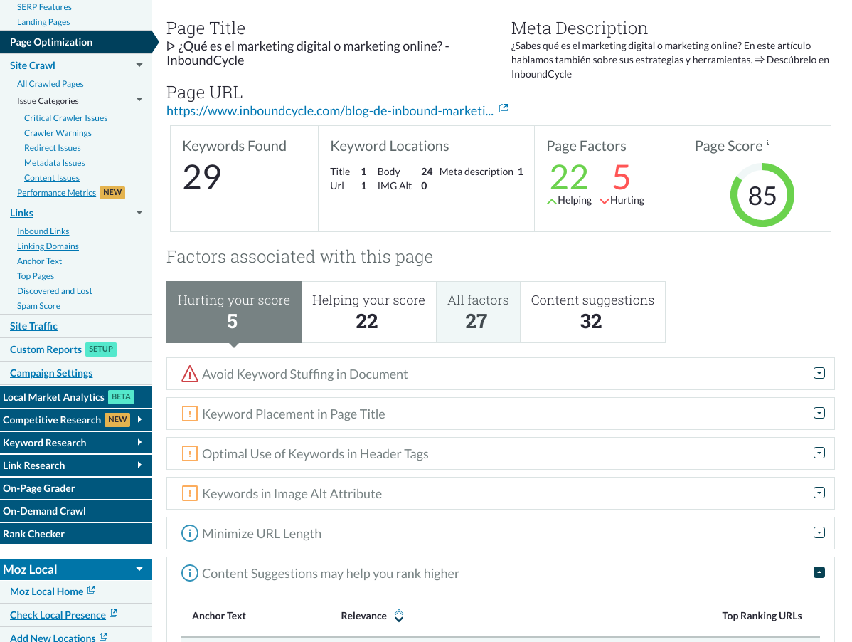 Page Optimization