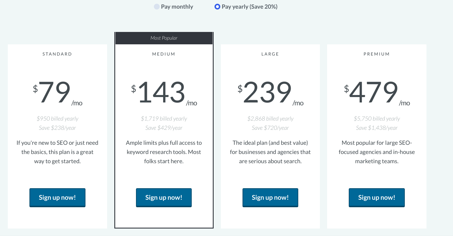 Pricing MOZ