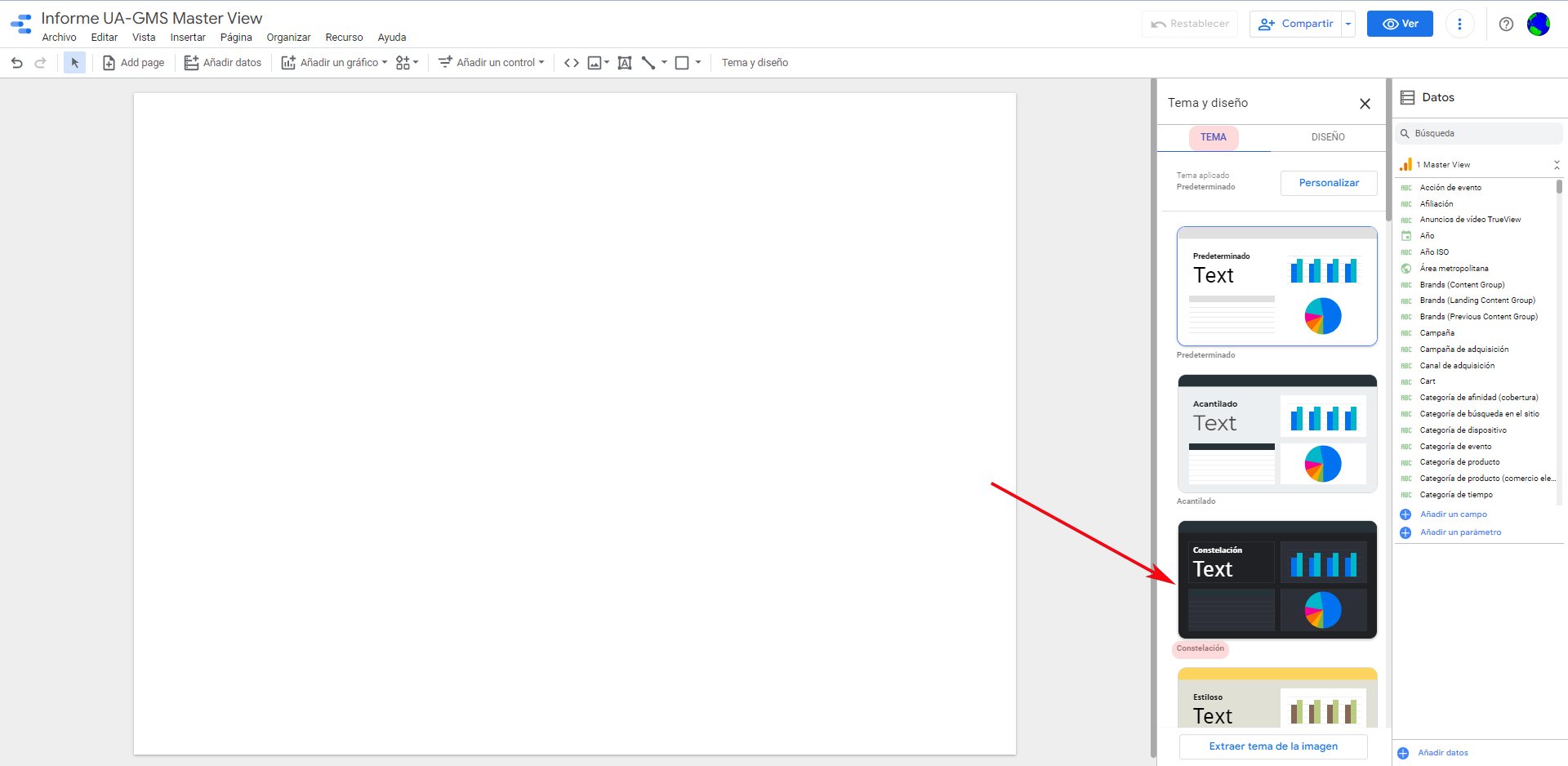 TEMA (Constelación) Google Data Studio