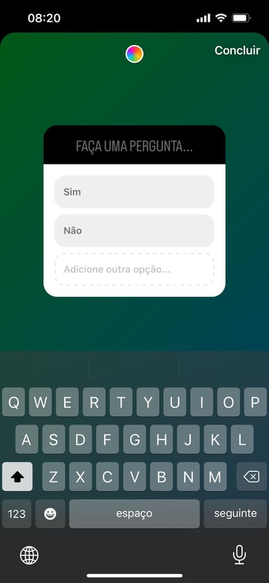 instagram stories - enquete