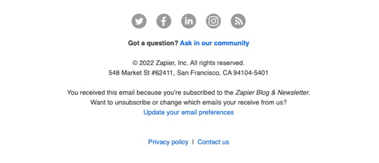 Zapier - Footer