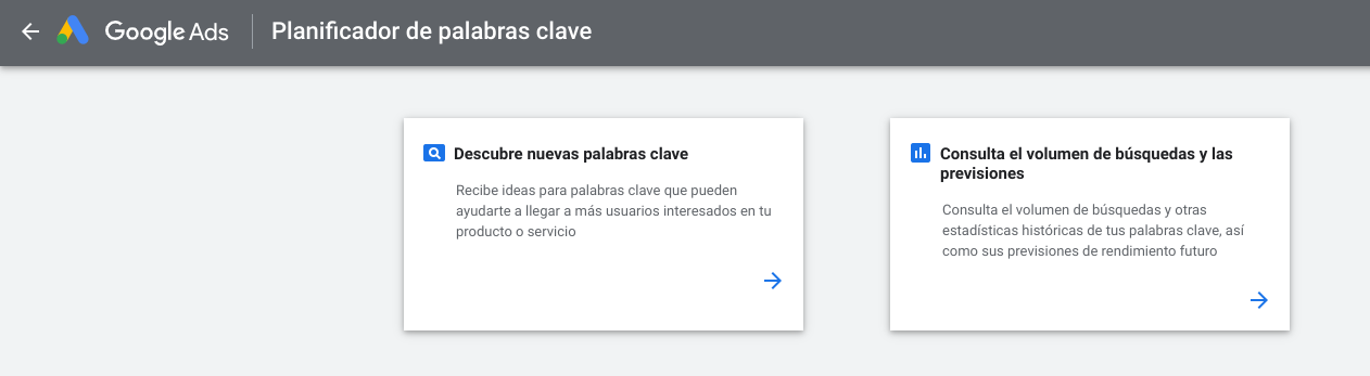 buscar palabras clave gratis planificador 