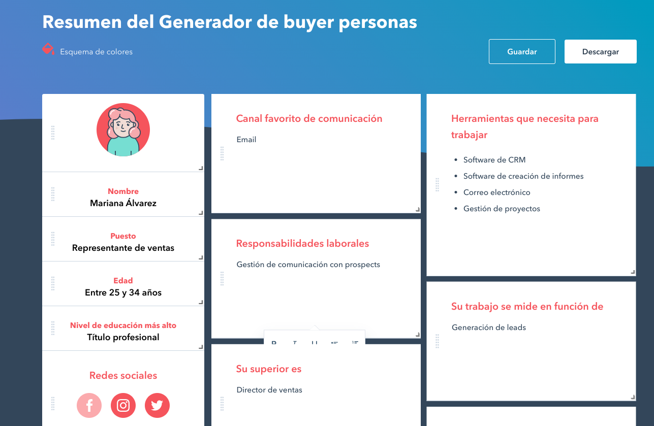 buyer persona ejemplo herramienta