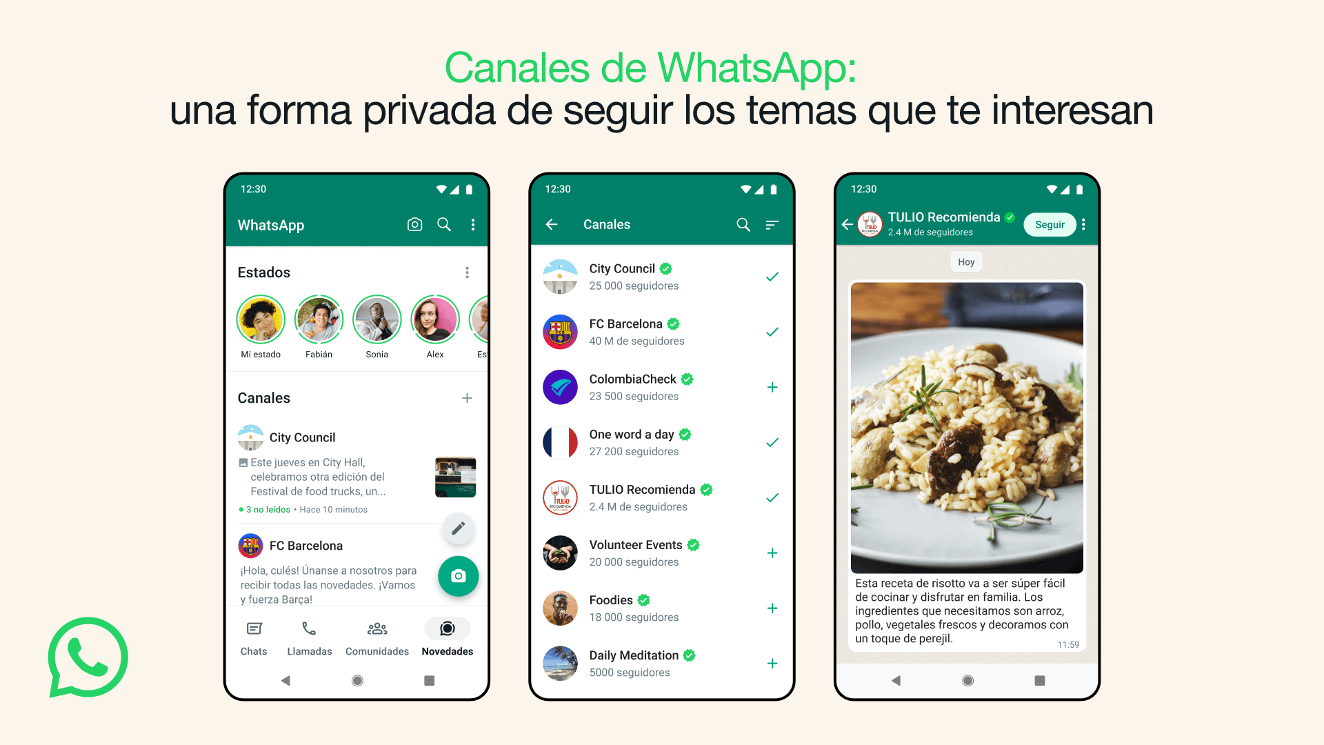 canales de whatsapp ejemplos