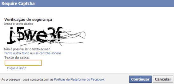 Esta é uma captura de tela mostrando o captach da Hostinger