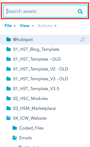 cms hubspot buscador archivos