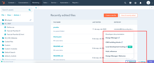 cms hubspot configuracion y documentacion