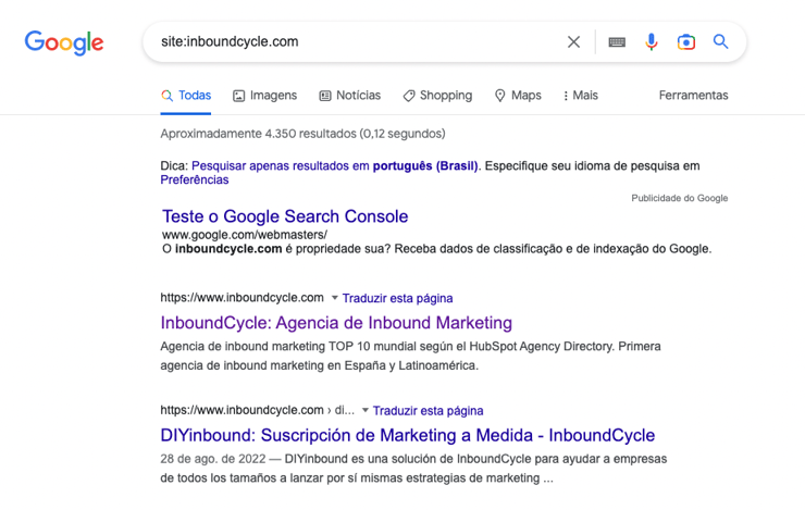 como colocar site no google - google