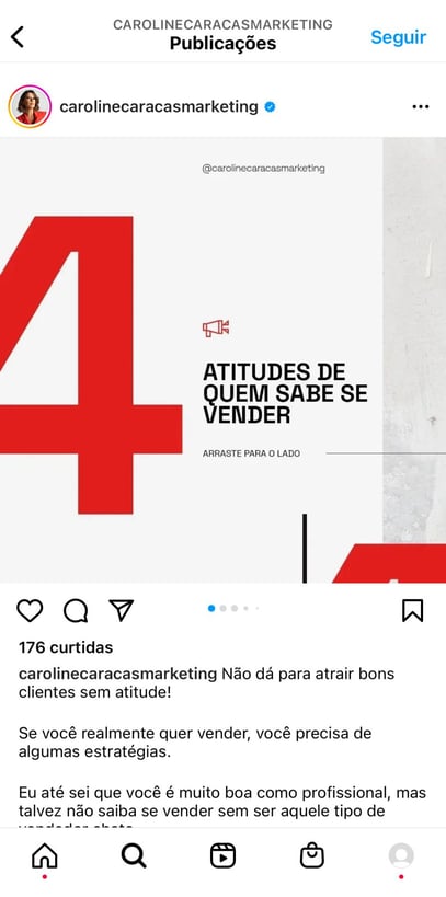 Este é um print de uma publicação no Instagram