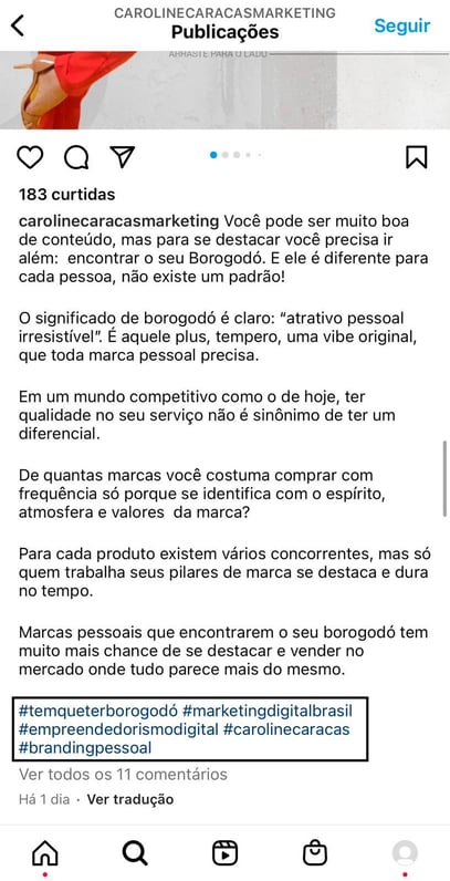 como crescer no instagram - hashtags