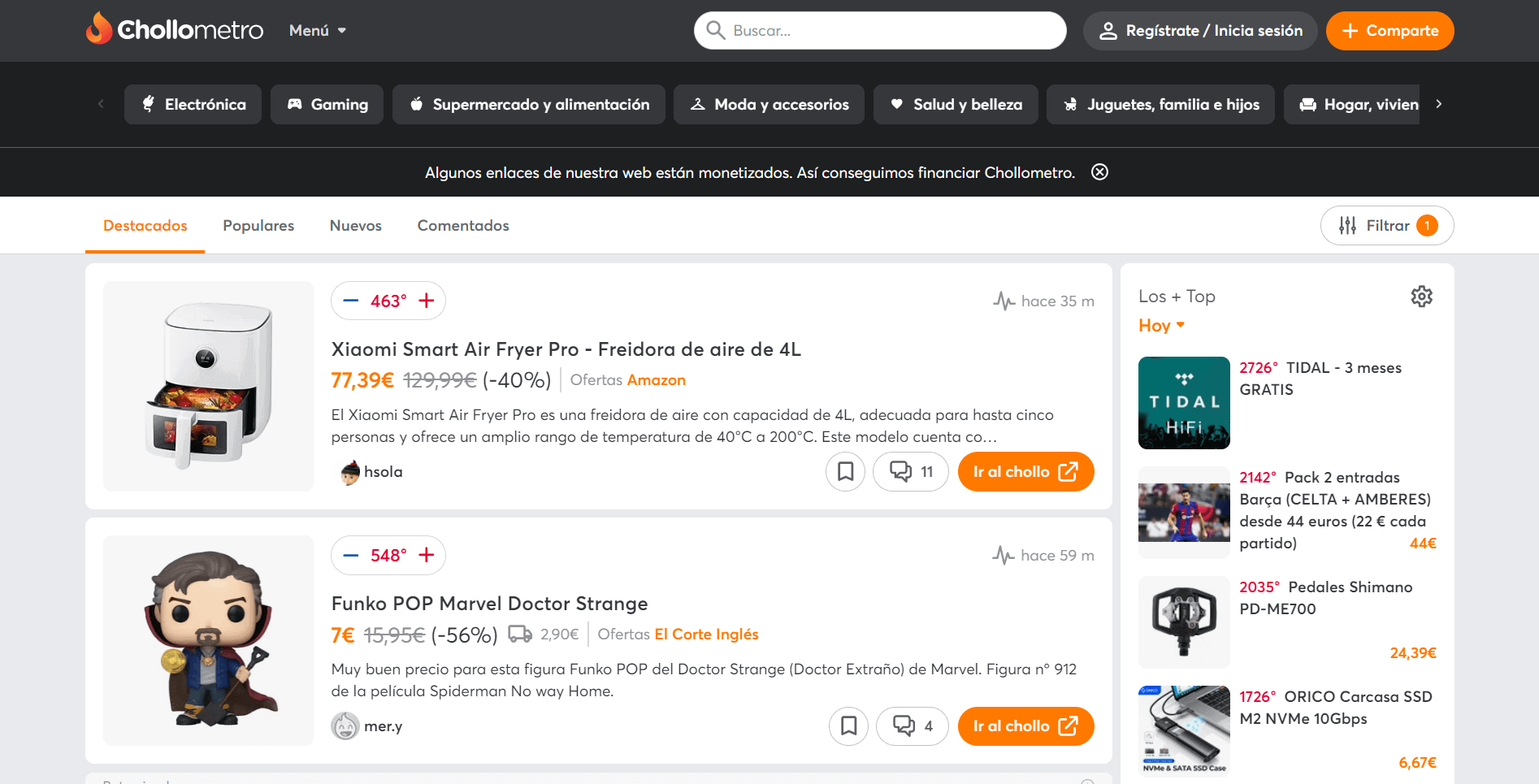 comunidad online  chollometro