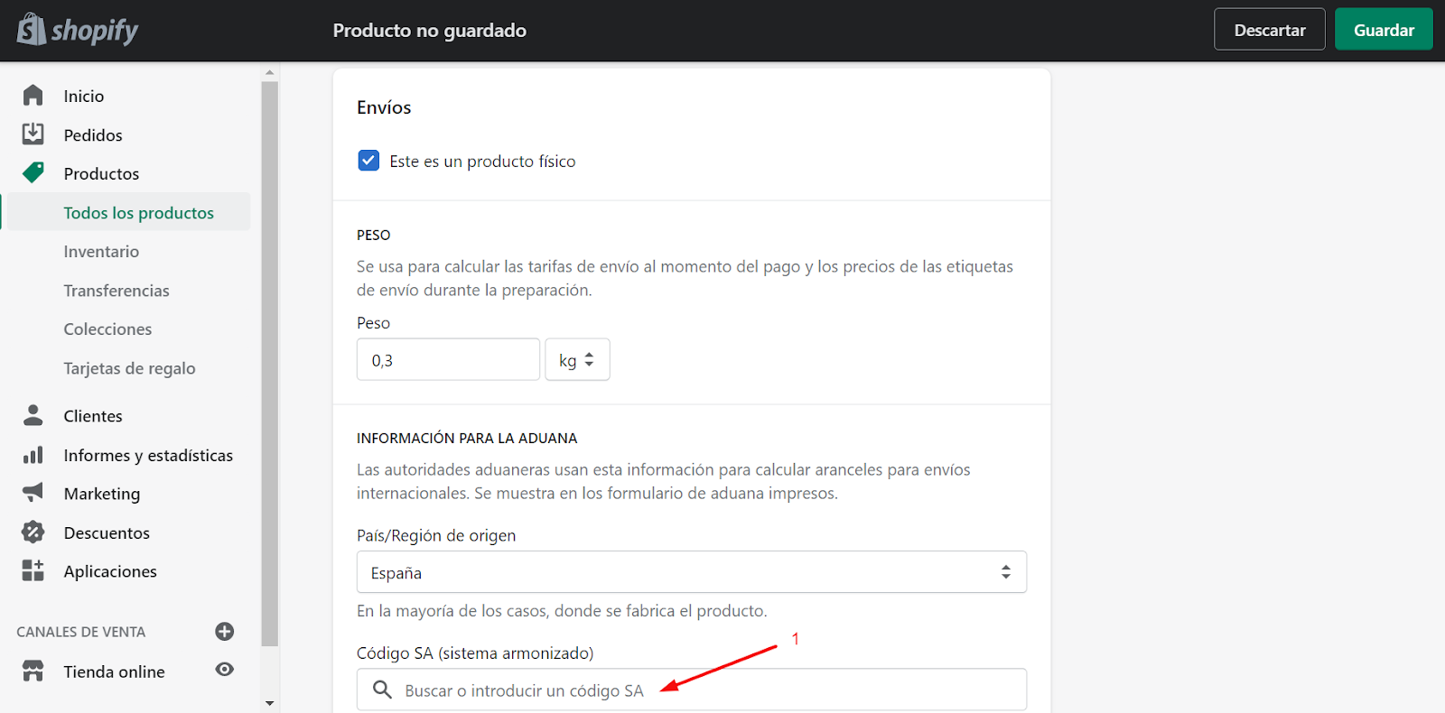 crear tienda online shopify envios