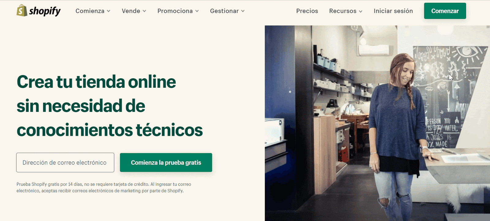 crear tienda online shopify registro
