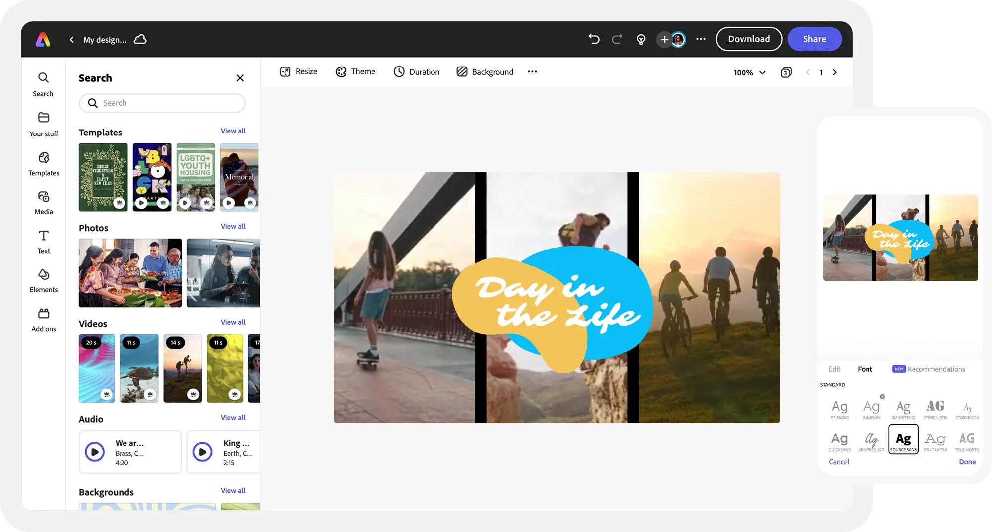 crear videos con ia adobe express
