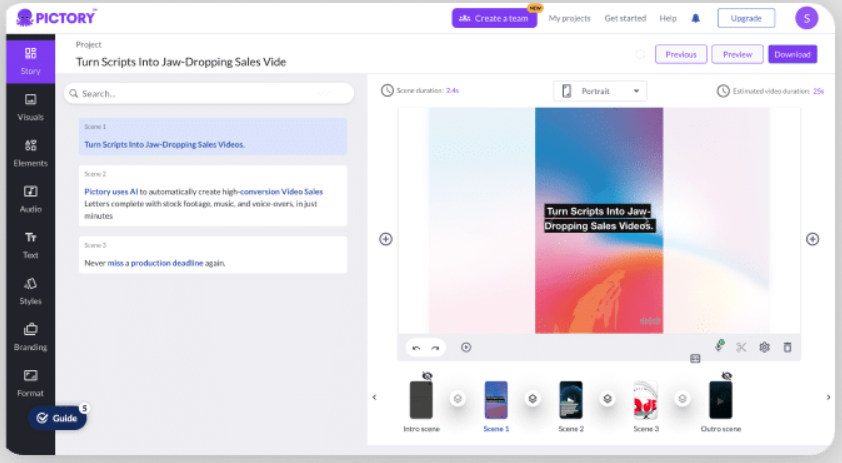 crear videos con ia pictory